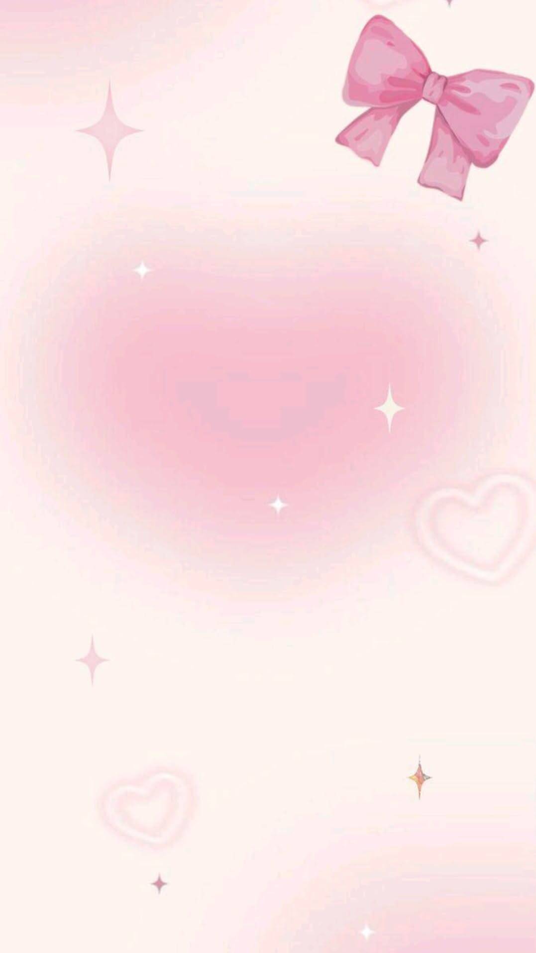 Fondo de Pantalla Rosa con Lazo y Estrellas para Celular/iPhone