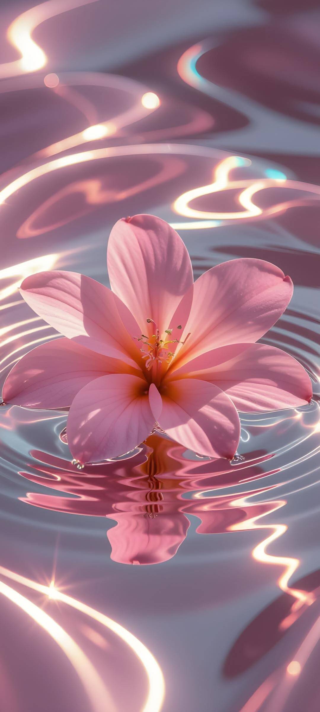 Fondo de pantalla de flor flotante rosa para teléfono celular/iPhone