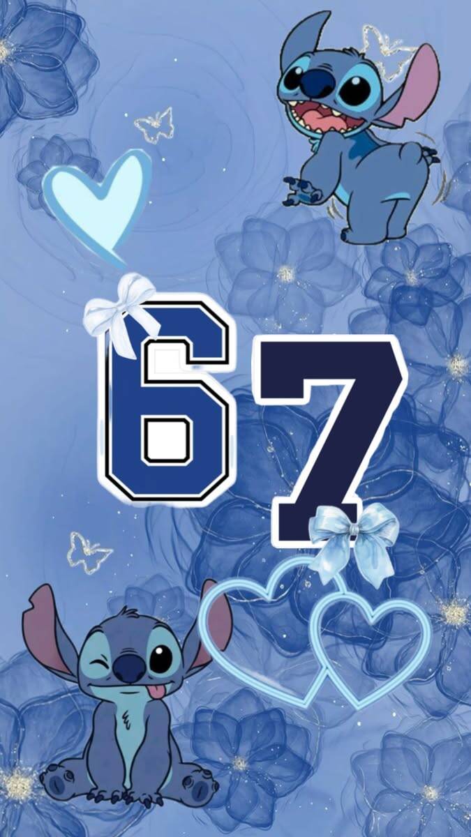 Fondo de Pantalla 67 con Stitch y Fondo Azul para Celular/iPhone