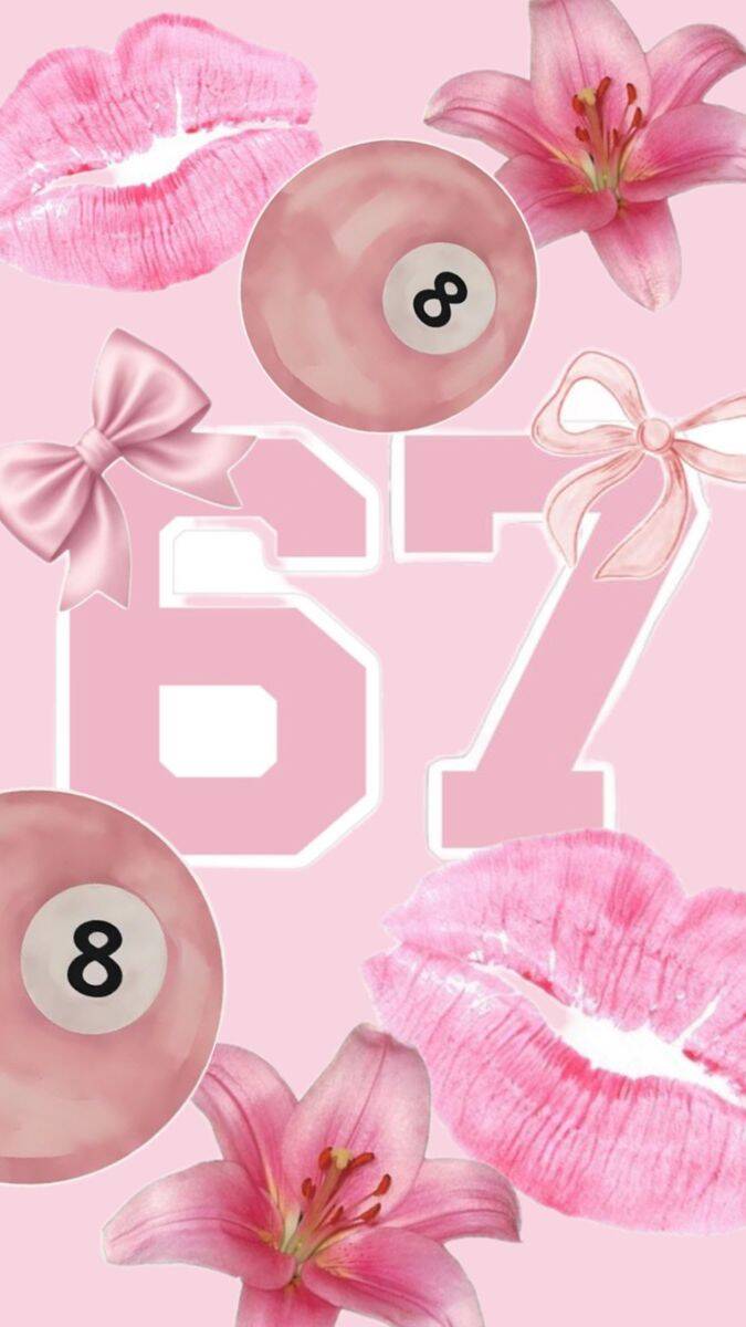 Fondo de Pantalla 67 Rosa con Flores y Lazos para Celular