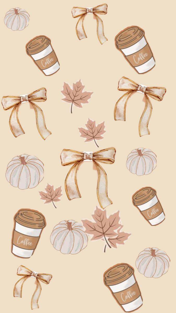 Papel de Parede de Outono com Café e Abóboras para Celular/iPhone