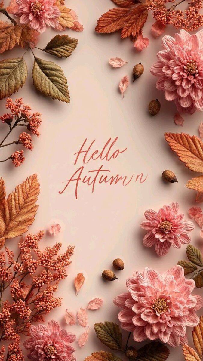 Fondo de Pantalla de Otoño con Flores y Hojas para Celular/iPhone