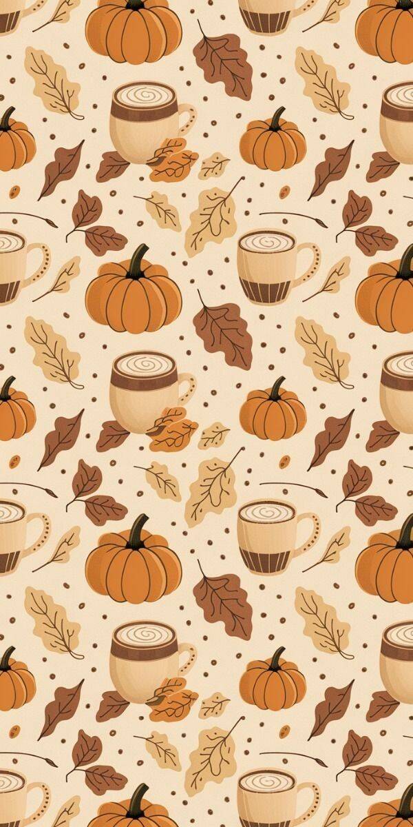 Fondo de Pantalla de Otoño con Calabazas y Café para Celular/iPhone