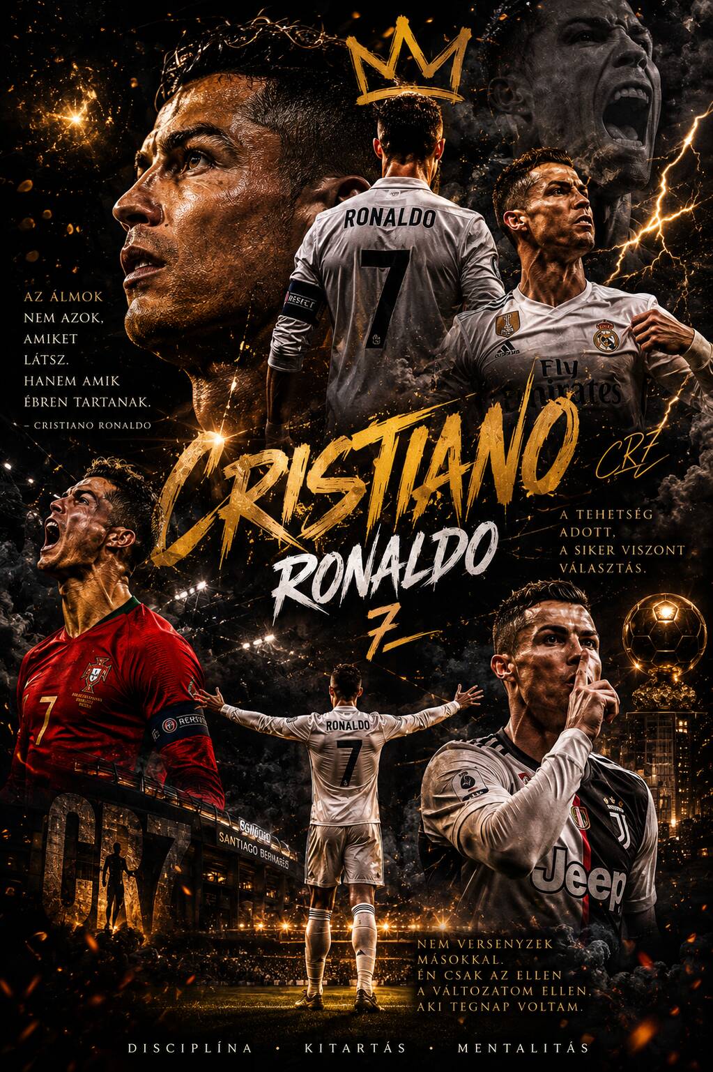 Fond d'écran de Cristiano Ronaldo CR7 en action pour téléphone portable/iPhone 4K