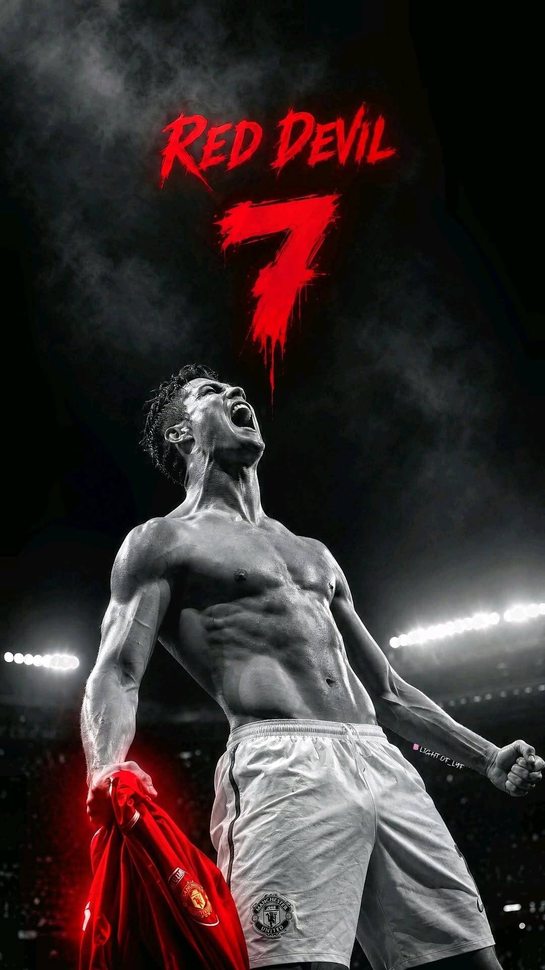 Papel de Parede do Cristiano Ronaldo Red Devil CR7 para Celular/iPhone 4K
