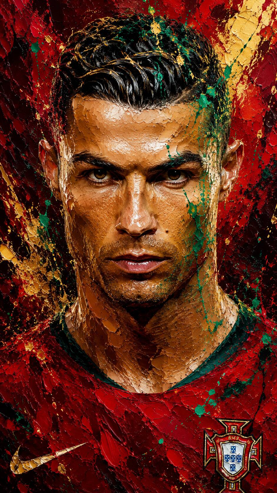Papel de Parede do Cristiano Ronaldo com Camisa de Portugal para Celular/iPhone 4K