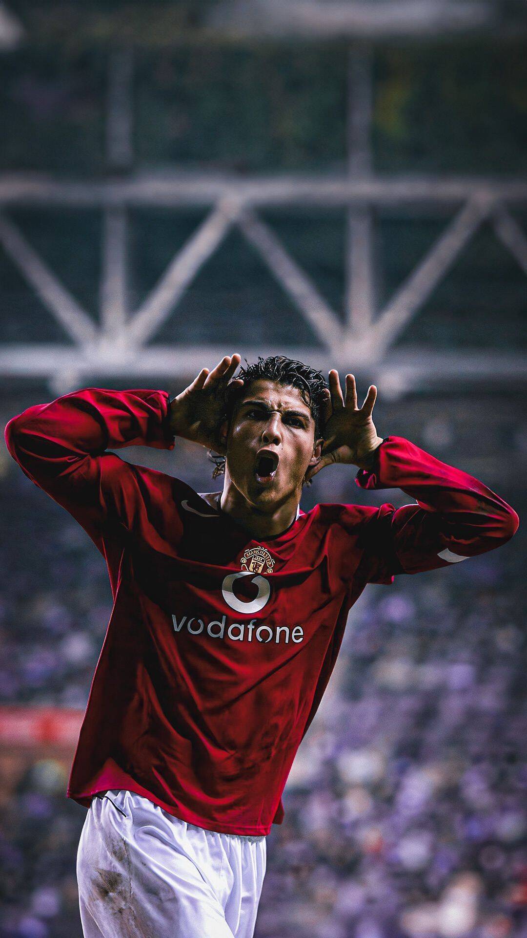 Papel de Parede do Cristiano Ronaldo Celebrando Gol no Manchester United para Celular/iPhone 4K
