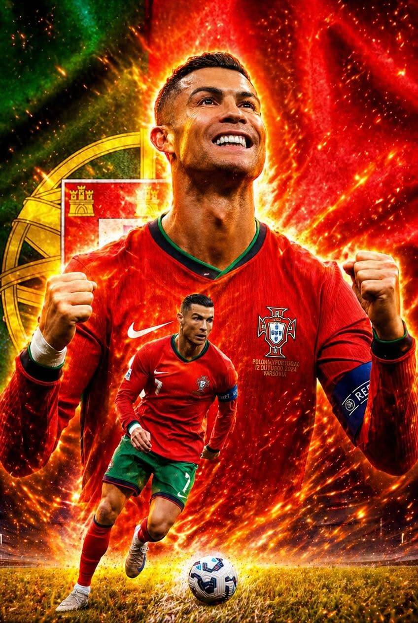 Papel de Parede do Cristiano Ronaldo Celebrando Gol para Celular/iPhone 4K