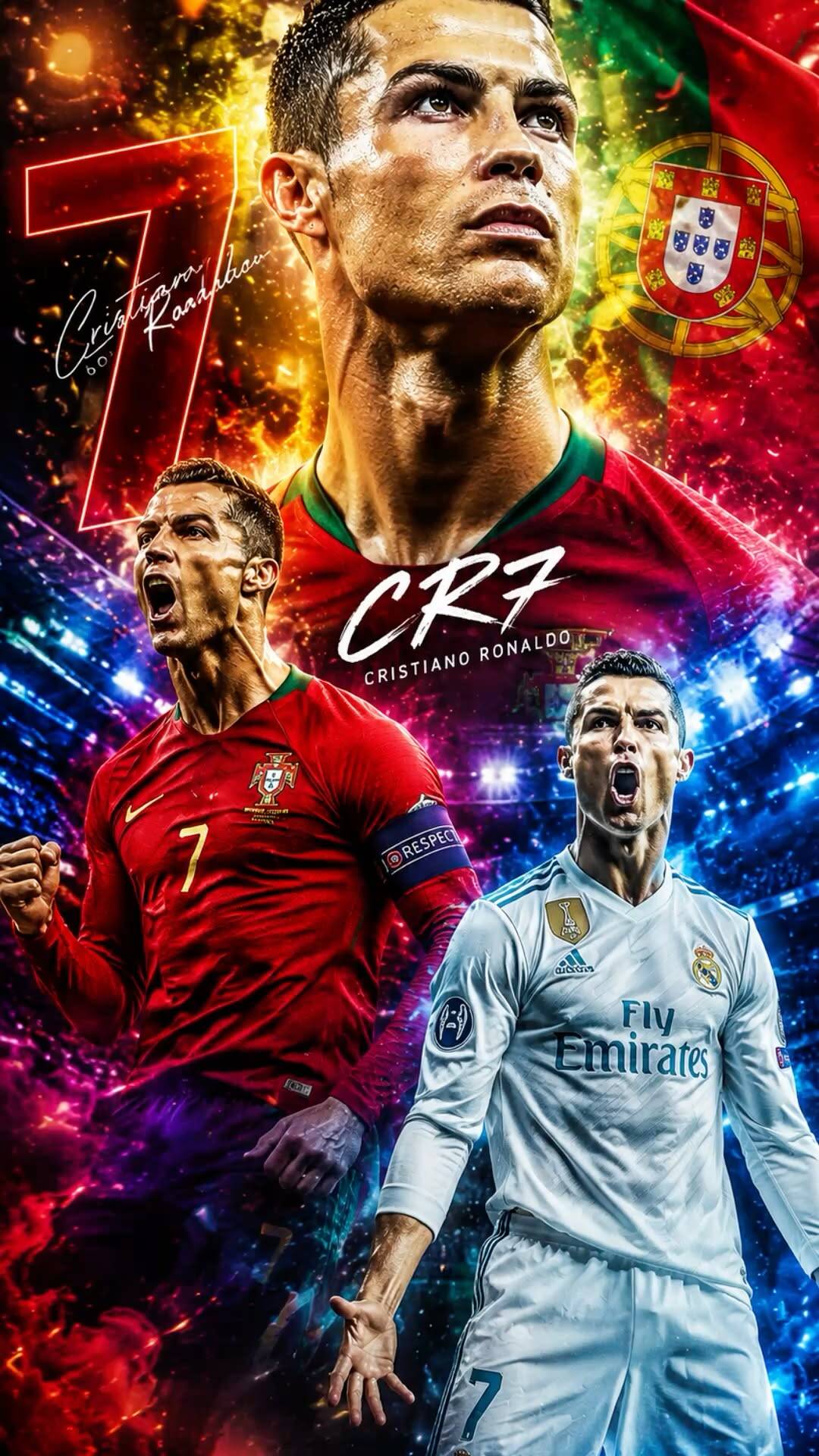 Papel de Parede do Cristiano Ronaldo CR7 em Ação para Celular/iPhone 4K