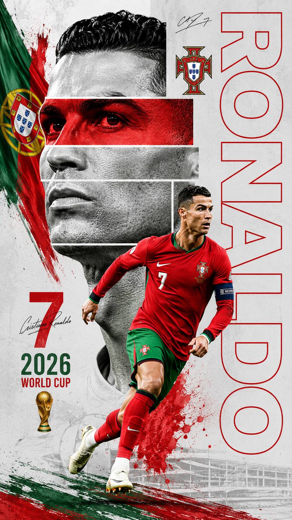 Papel de Parede do Cristiano Ronaldo na Copa do Mundo 2026 para Celular/iPhone 4K