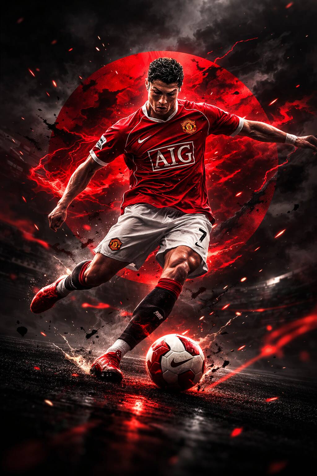 Papel de Parede do Cristiano Ronaldo no Manchester United CR7 para Celular/iPhone 4K