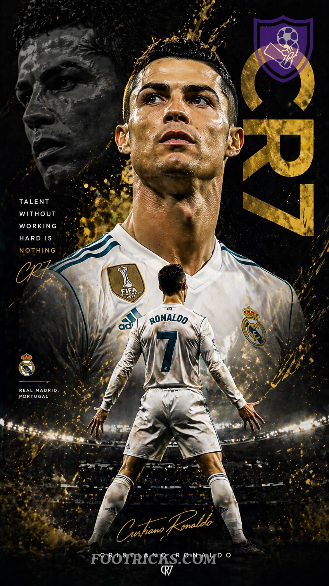 Papel de Parede do Cristiano Ronaldo CR7 no Real Madrid para Celular/iPhone 4K