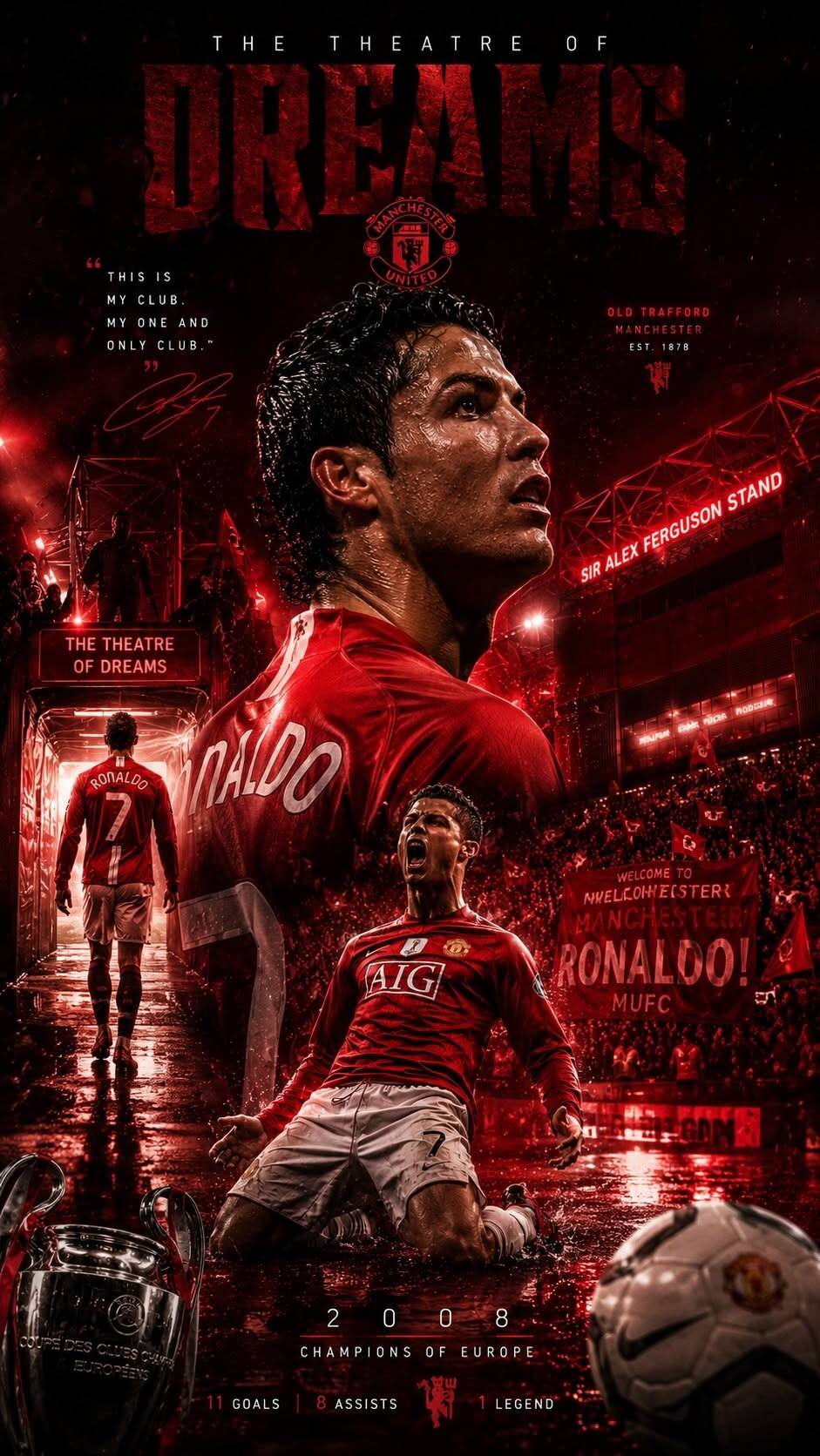 Papel de Parede do Cristiano Ronaldo no Manchester United CR7 para Celular/iPhone 4K