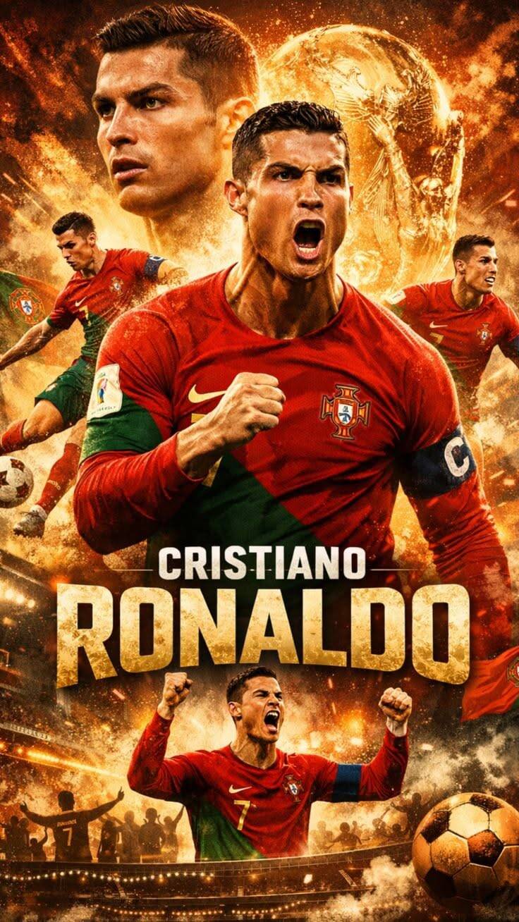 Papel de Parede do Cristiano Ronaldo com Troféu para Celular/iPhone 4K