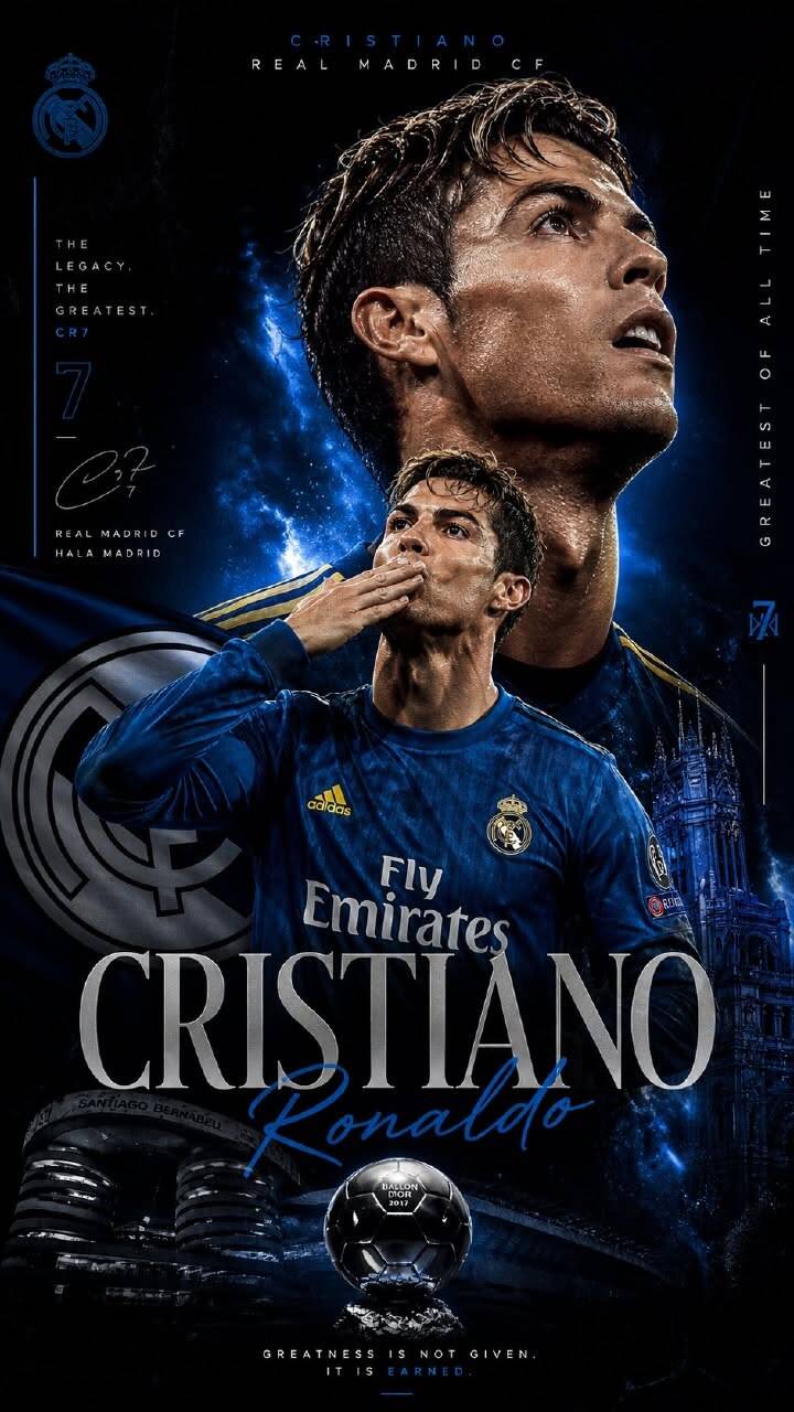 Papel de Parede do Cristiano Ronaldo no Real Madrid CR7 para Celular/iPhone 4K