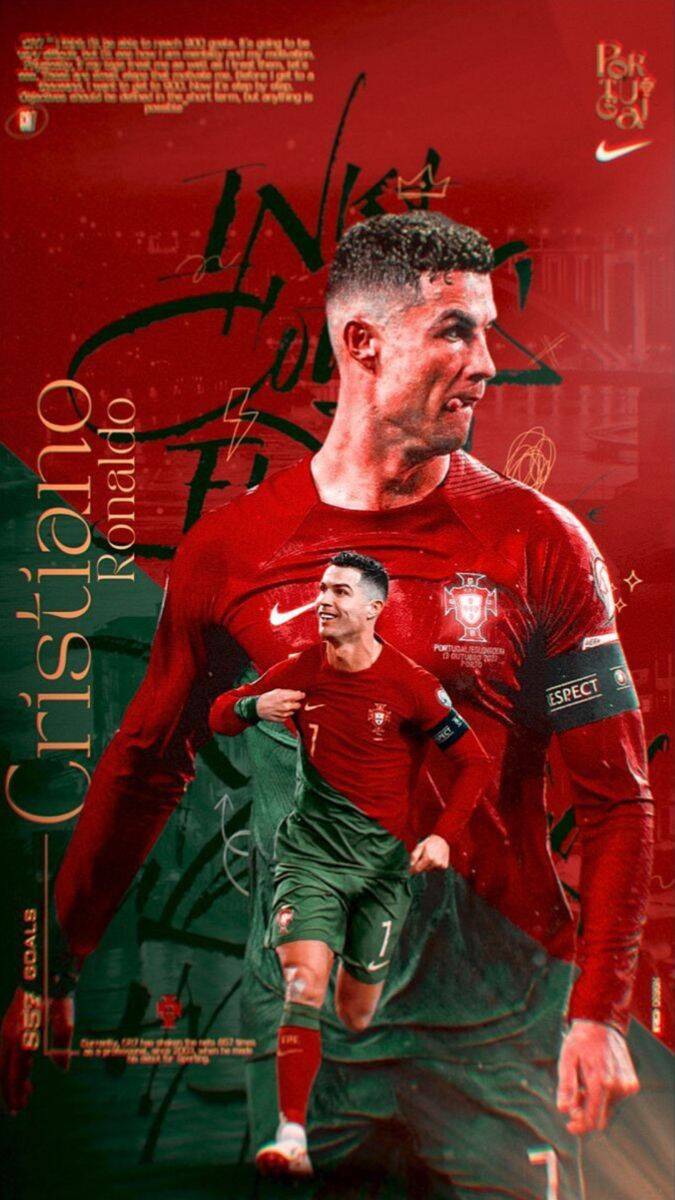 Papel de Parede do Cristiano Ronaldo com Camisa de Portugal CR7 para Celular/iPhone 4K