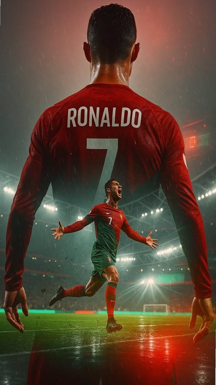 Papel de Parede do Cristiano Ronaldo Celebrando Gol para Celular/iPhone 4K