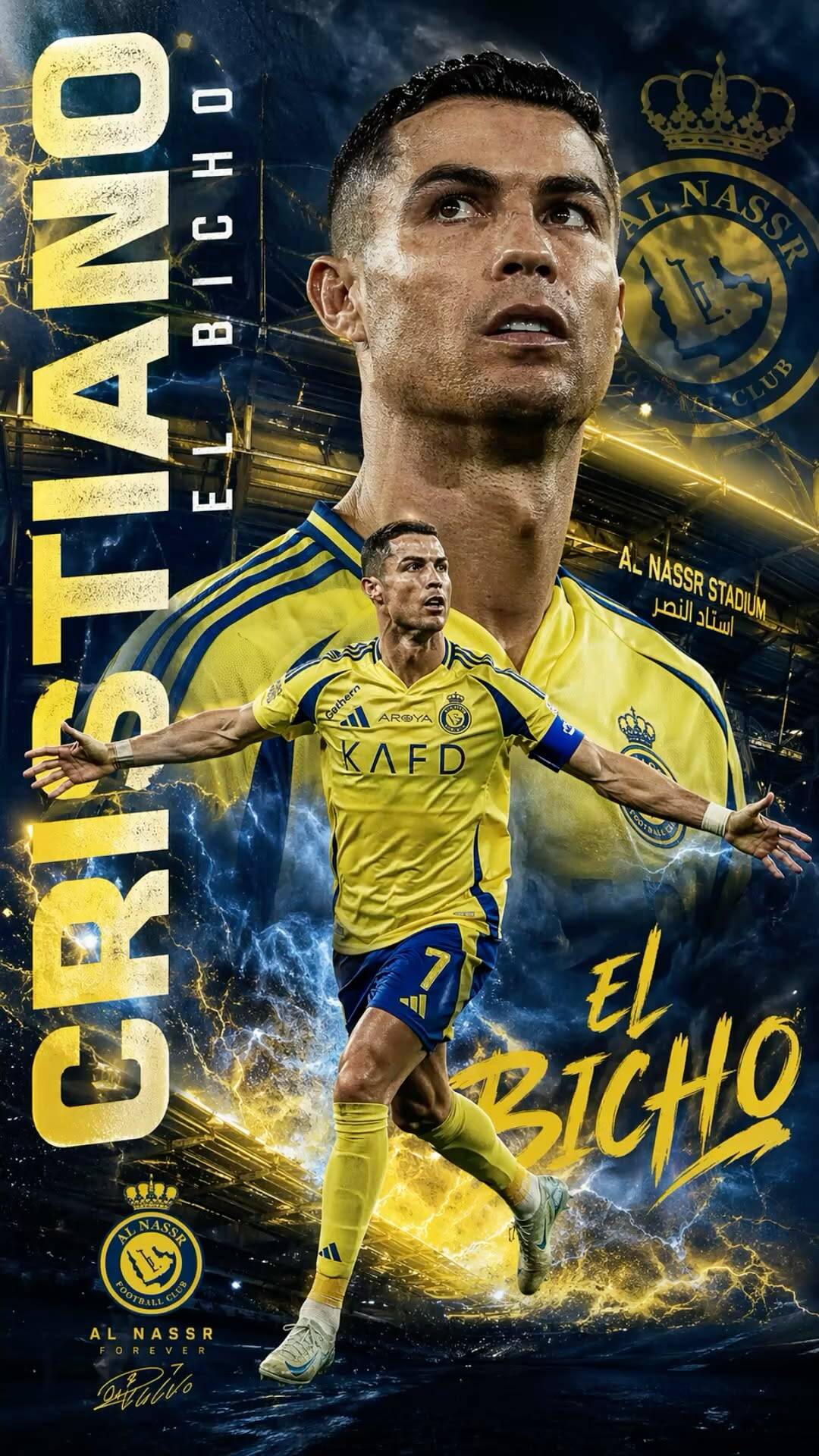 Fondo de Pantalla de Cristiano Ronaldo en Al Nassr CR7 para Celular/iPhone 4K