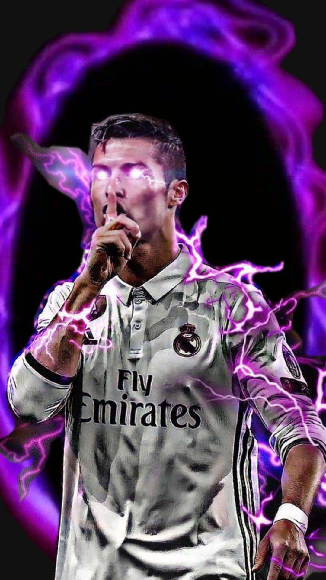 Fondo de Pantalla de Cristiano Ronaldo con Efecto Eléctrico para Celular/iPhone 4K