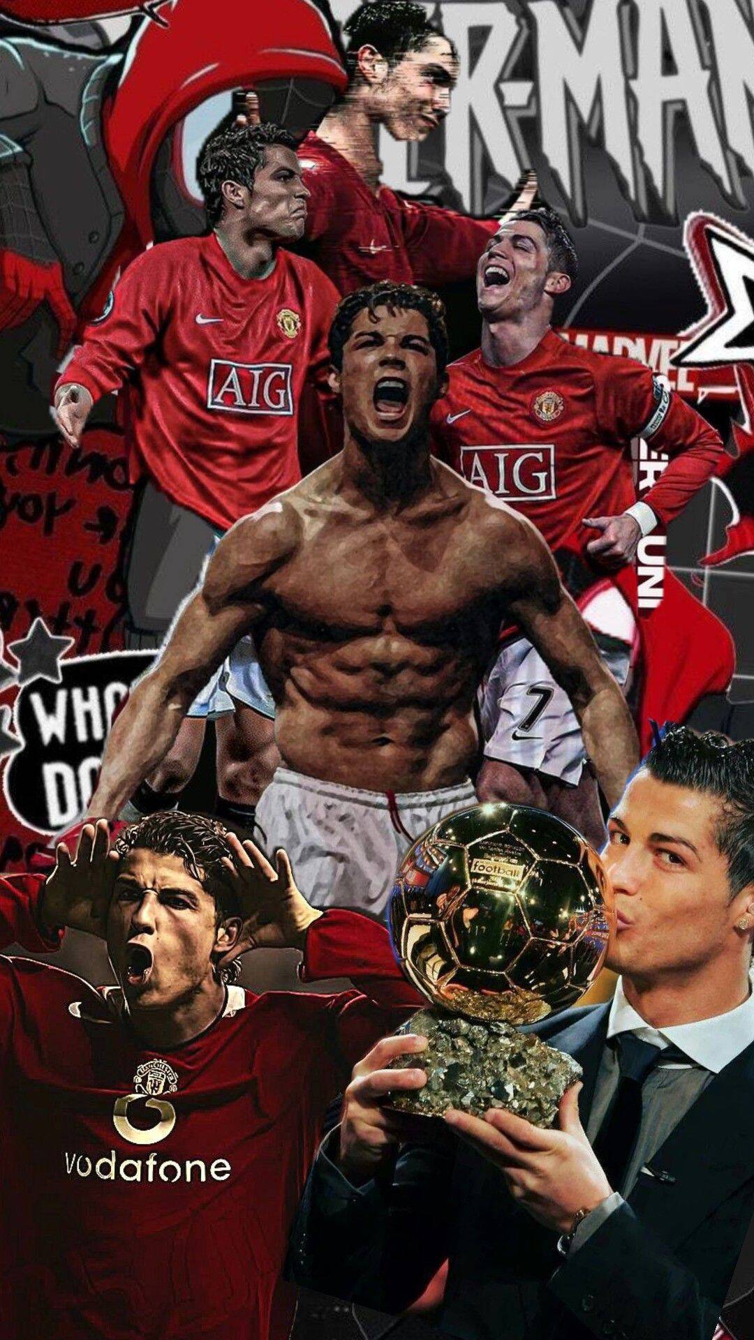 Fondo de Pantalla de Cristiano Ronaldo en el Manchester United Celebrando para Móvil/iPhone 4K
