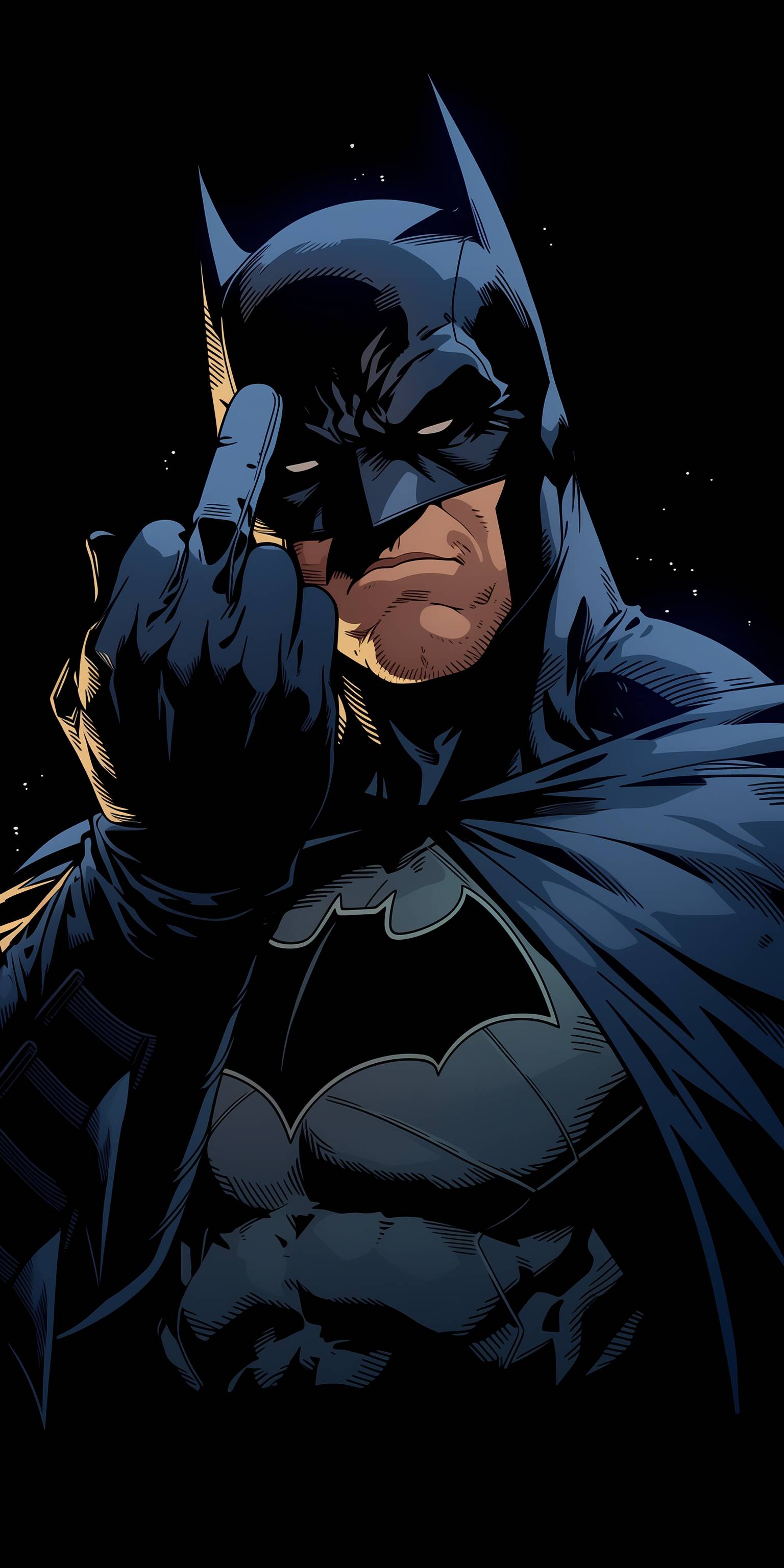 Batman Wallpaper with Defiance Gesture for Cell Phone/iPhone 4K