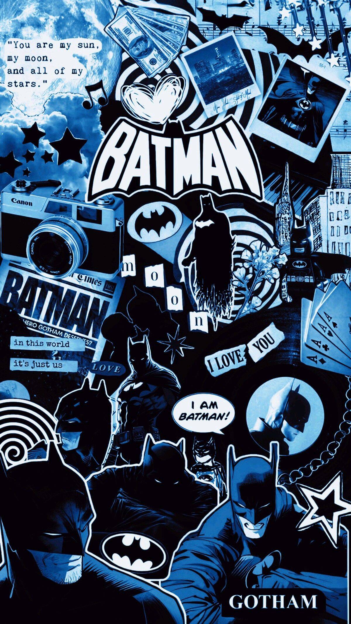 Batman Wallpaper in Shades of Blue for Cell Phone/iPhone 4K