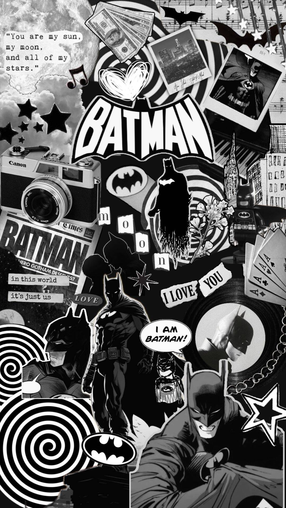 Fondo de Pantalla de Batman Estilo Collage para Celular/iPhone 4K