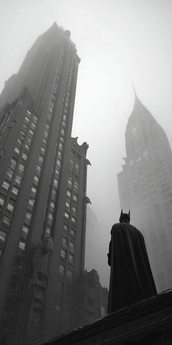 Fondo de Pantalla de Batman en Blanco y Negro para Celular/iPhone 4K