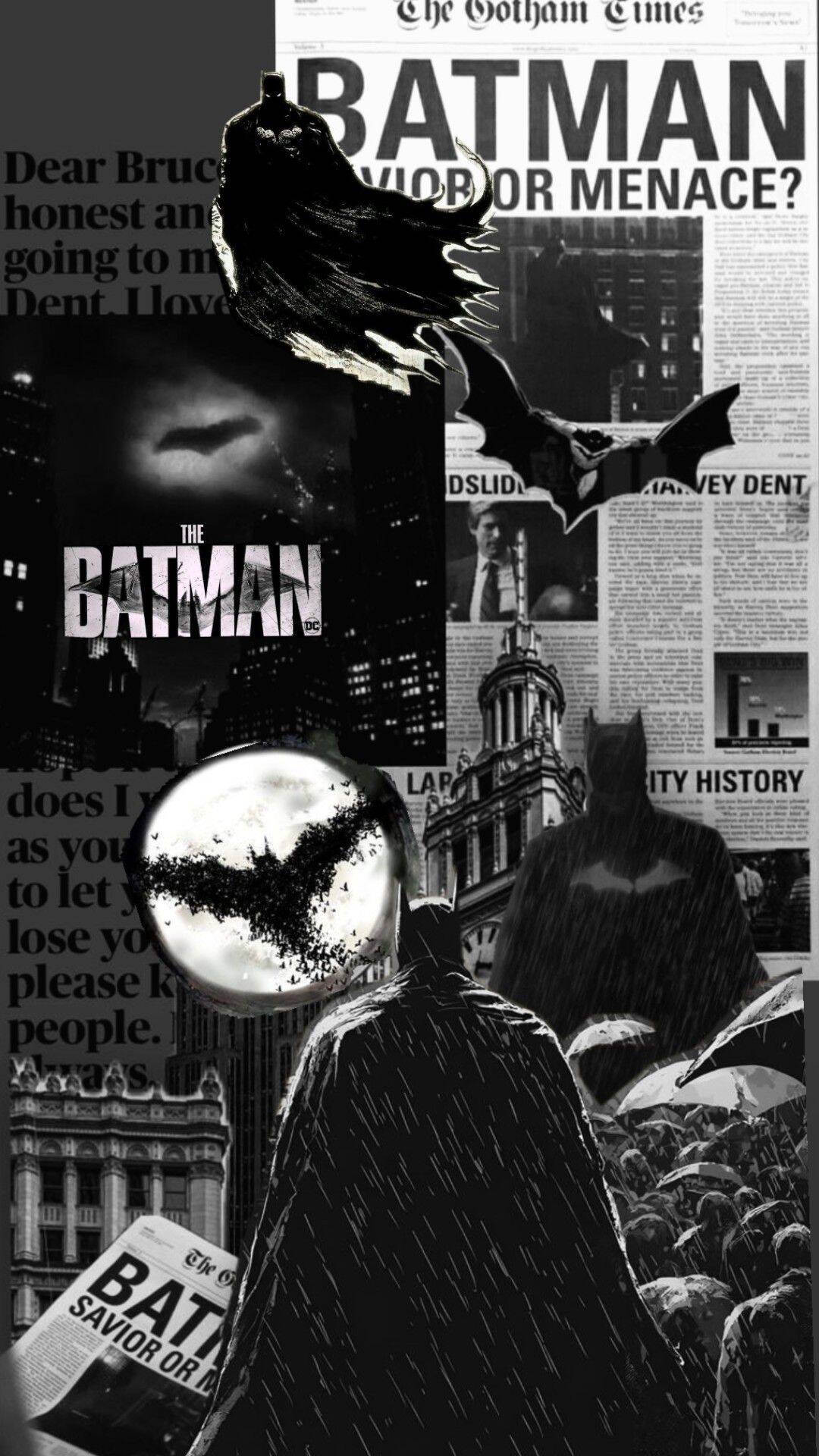 Fondo de Pantalla de Batman con Capa y Murciélago para Celular/iPhone 4K