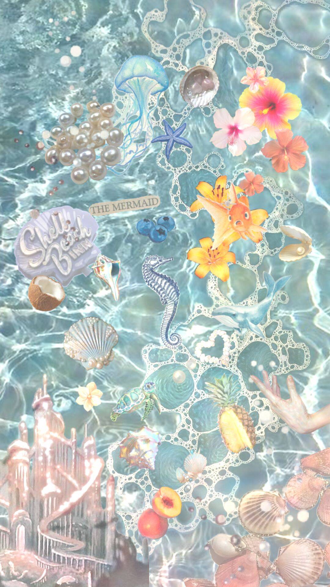 Papel de Parede de Praia com Água Cristalina e Vida Marinha para Celular/iPhone 4K