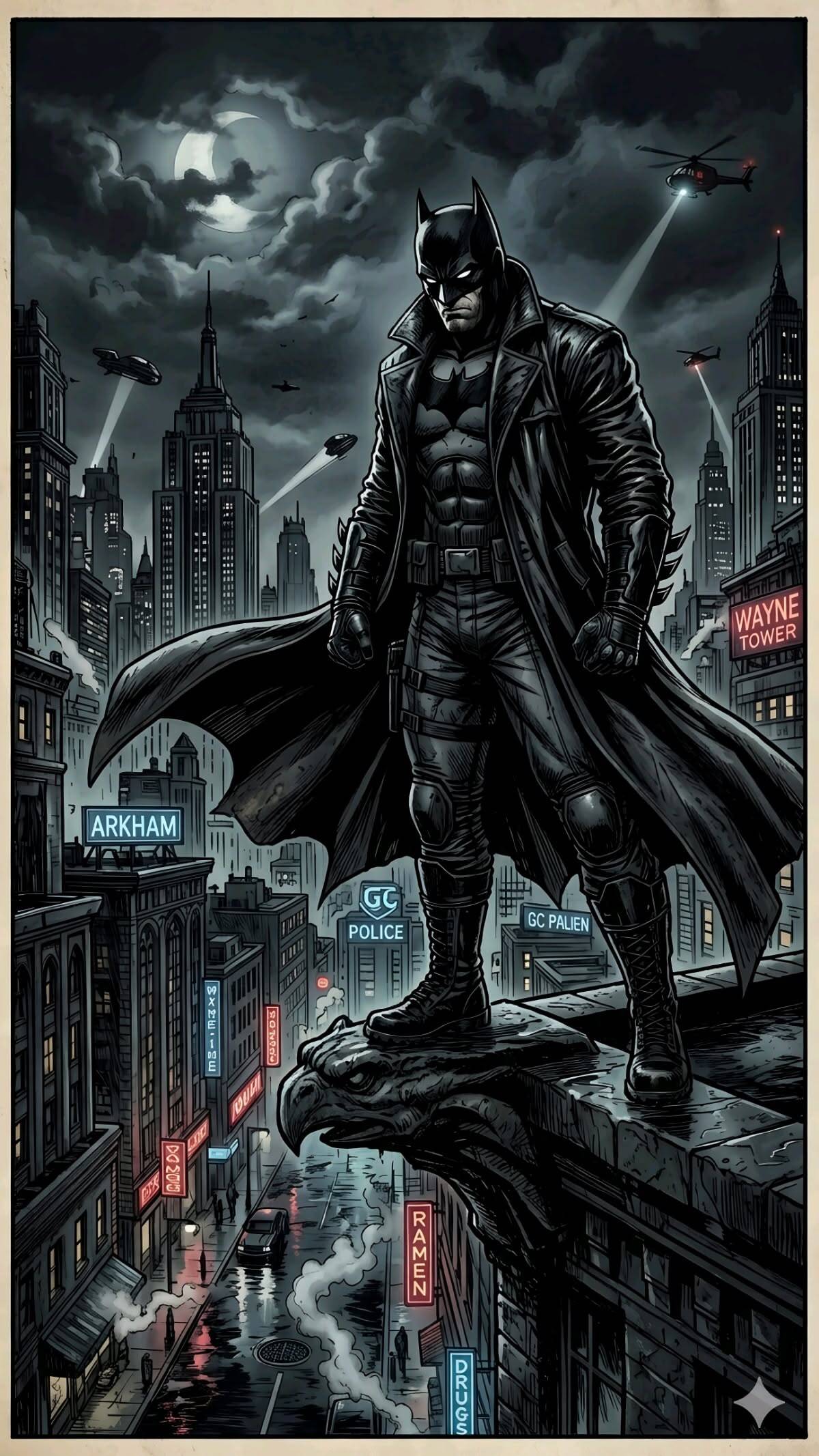 Papel de Parede do Batman em Ação na Cidade para Celular/iPhone 4K