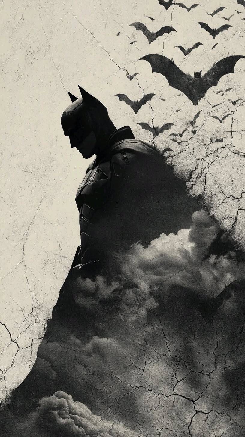Black and White Batman Wallpaper for Cell Phone/iPhone 4K