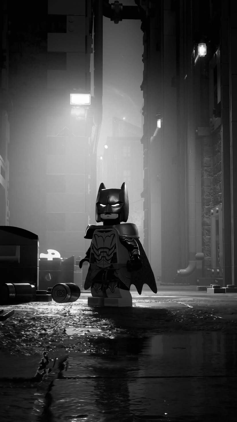 LEGO Batman Wallpaper in Black and White for Cell Phone/iPhone 4K