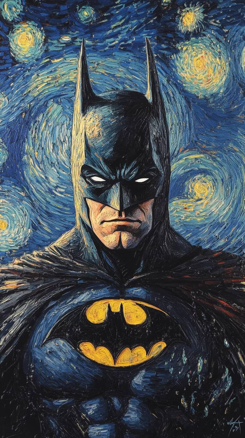 Van Gogh Style Batman Wallpaper for Cell Phone/iPhone 4K