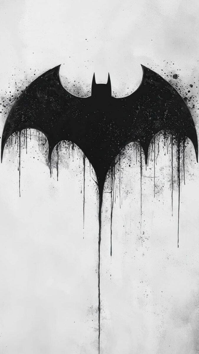 Batman Wallpaper with Black and White Logo for Cell Phone/iPhone 4K