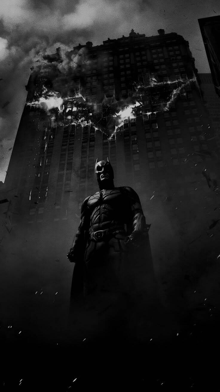 Dark Batman Wallpaper with Bat Signal for Mobile/iPhone 4K