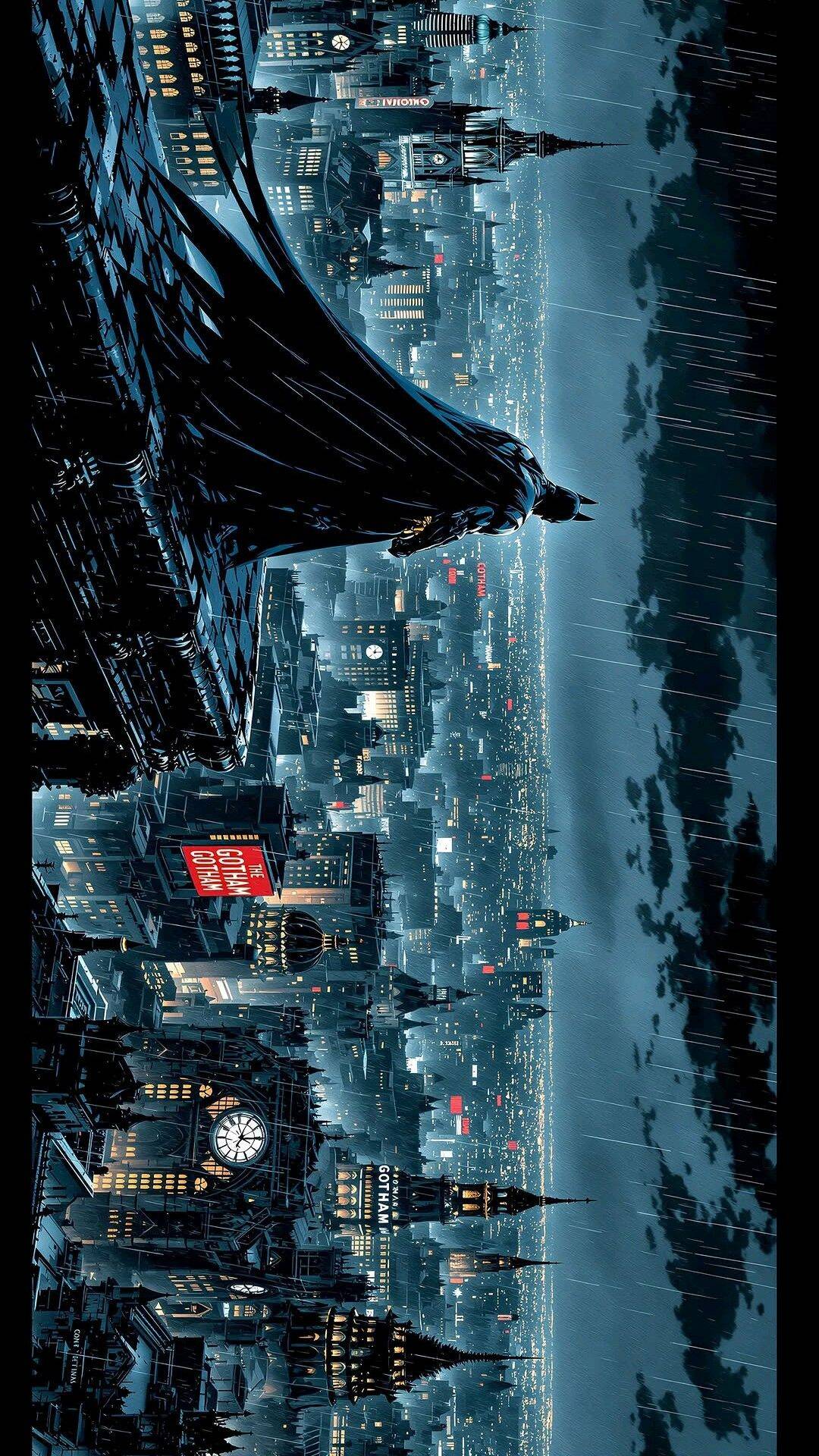 Batman Watching the City Wallpaper for Mobile/iPhone 4K
