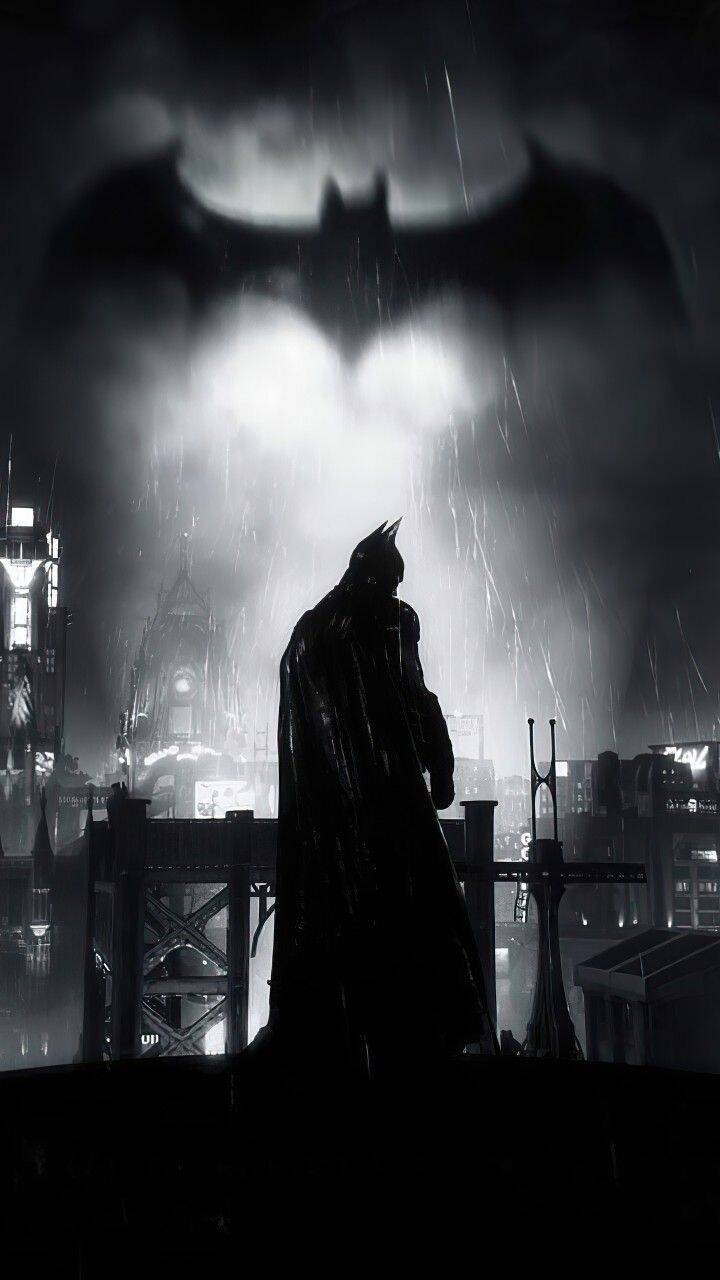 Black and White Batman Wallpaper with Bat Sign for Cell Phone/iPhone 4K