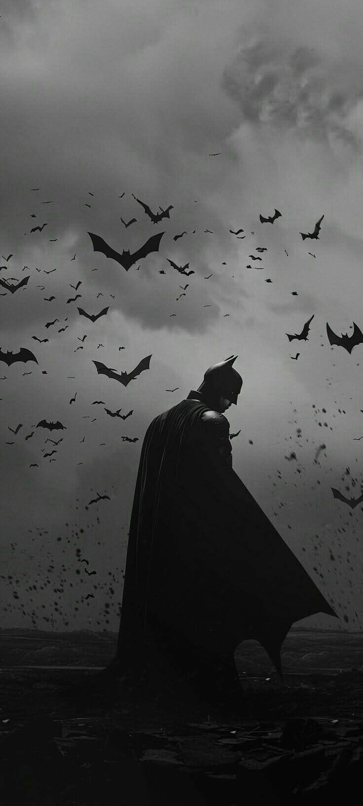 Dark Batman with Bats Wallpaper for Cell Phone/iPhone 4K