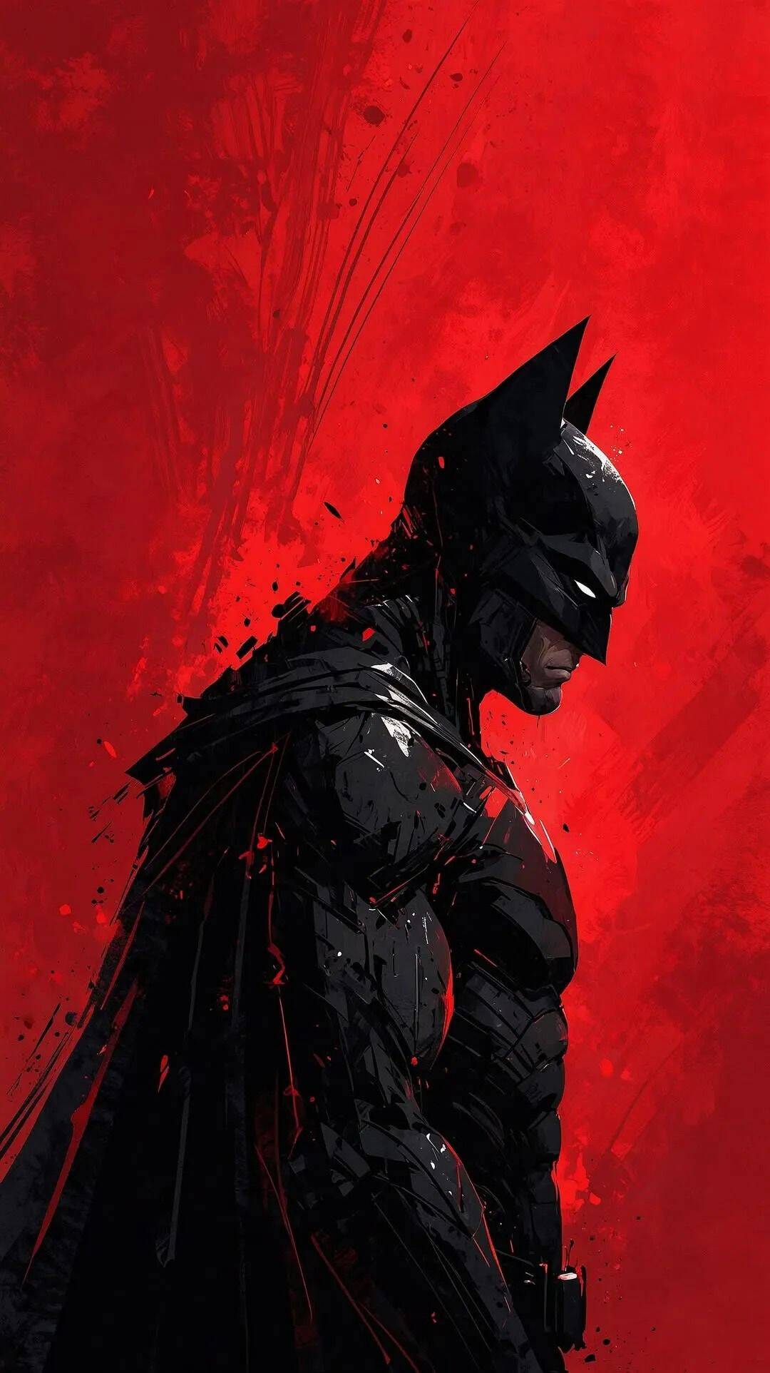 Batman Wallpaper on Red Background for Cell Phone/iPhone 4K