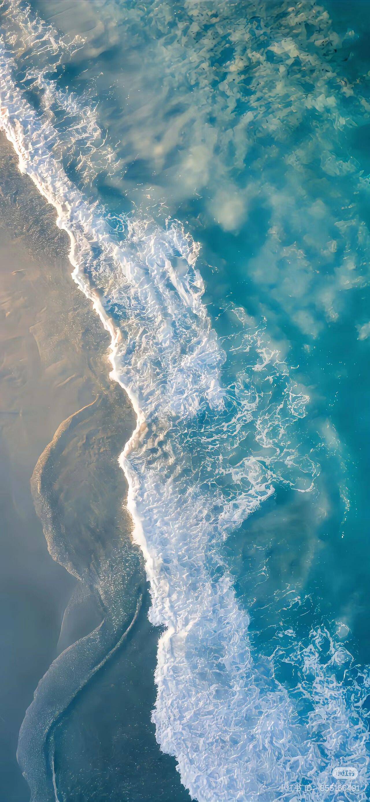 Fondo de Pantalla de Playa con Olas y Arena para Celular/iPhone 4K