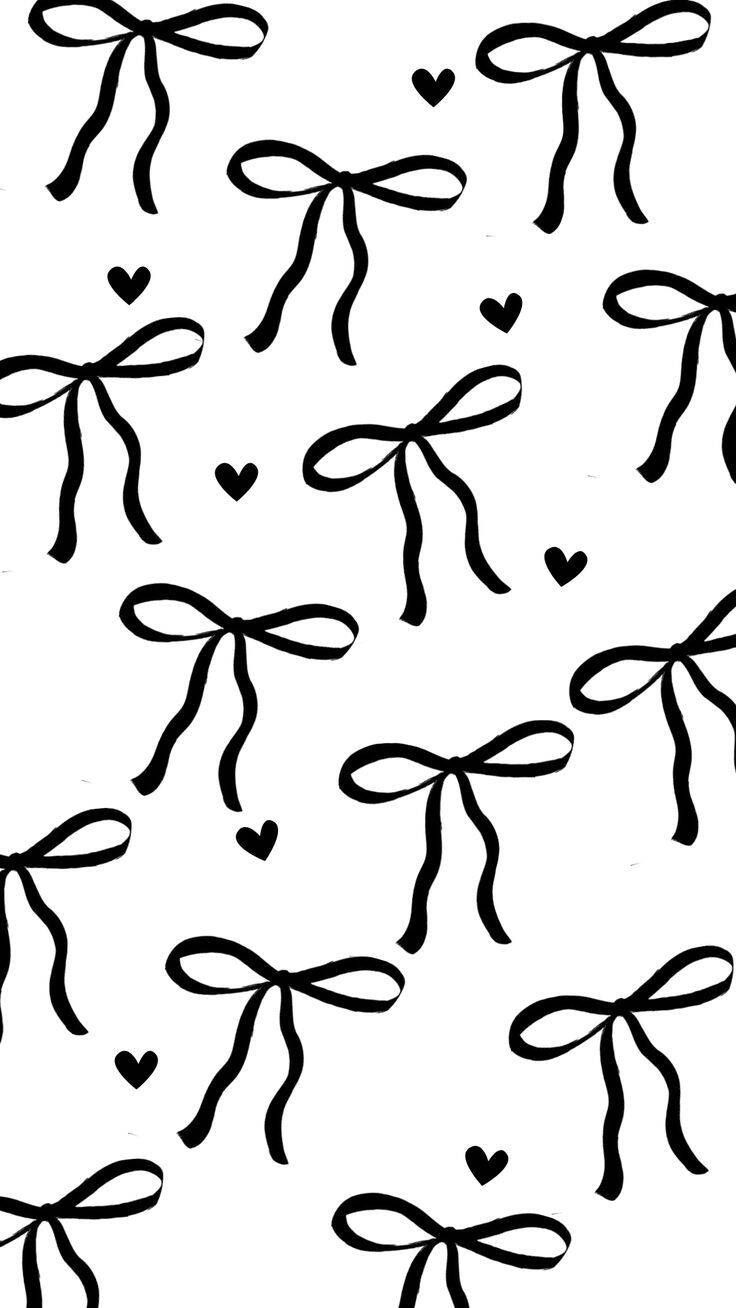 Papel de Parede Preto e Branco com Laços para Celular/iPhone 4K