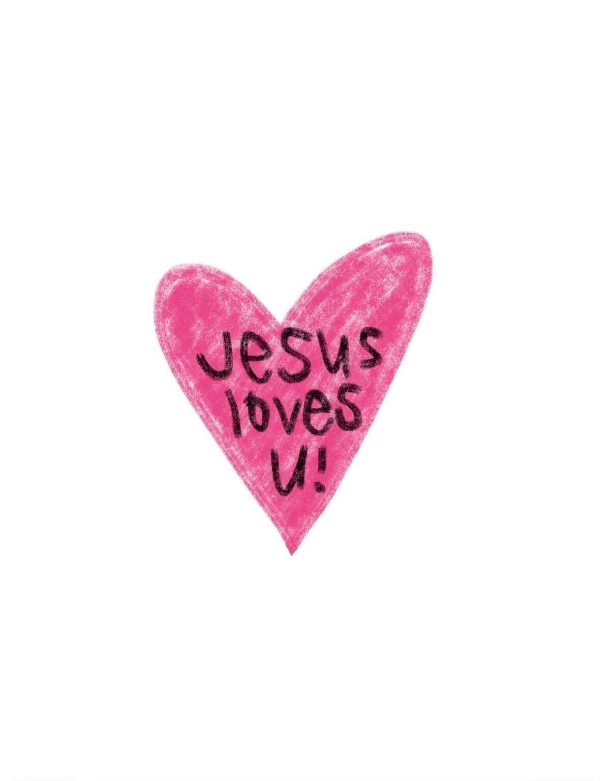 Papel de Parede Cristão com Coração e Mensagem de Amor de Jesus para Celular/iPhone 4K