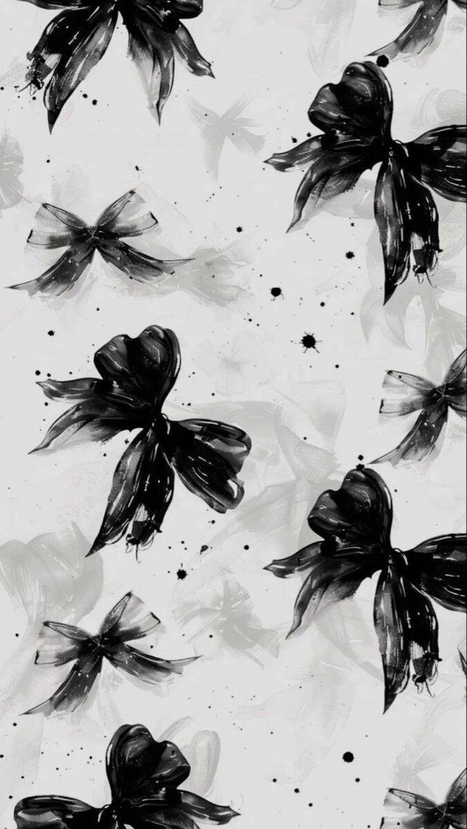 Papel de Parede Preto e Branco com Laços para Celular/iPhone 4K