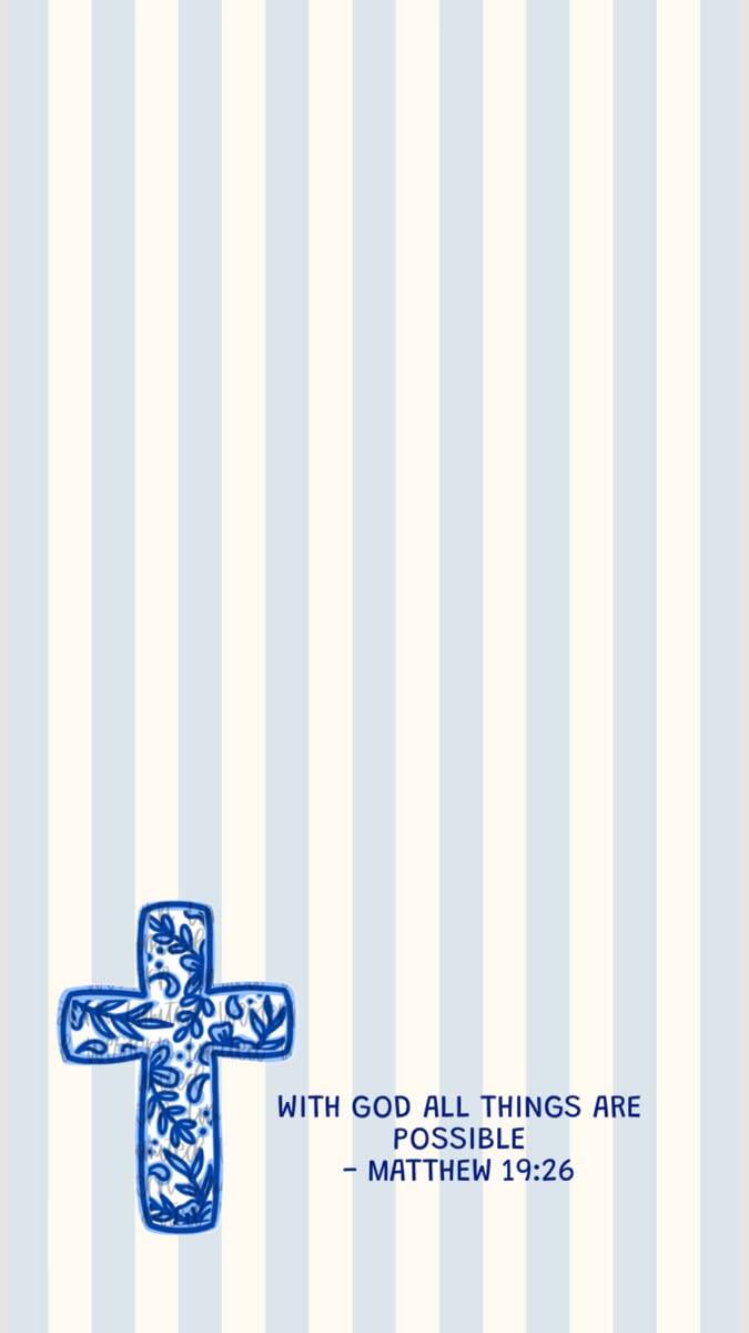 Papel de Parede Cristão com Cruz Azul e Versículo Bíblico para Celular/iPhone 4K