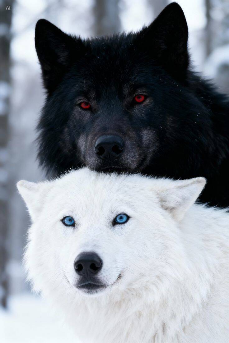 Fondo de Pantalla Blanco y Negro con Lobos para Celular/iPhone 4K