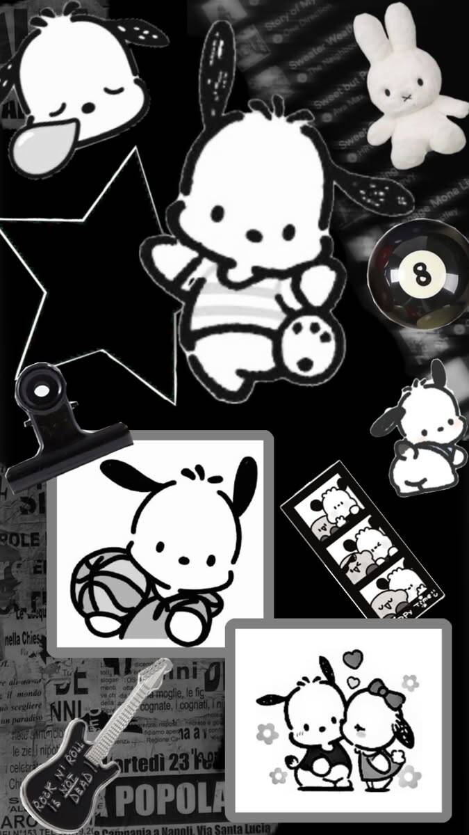Fondo de Pantalla en Blanco y Negro con Lindos Personajes para Celular/iPhone 4K