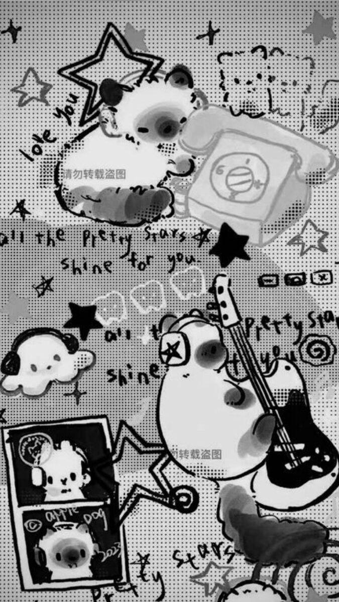 Fondo de Pantalla en Blanco y Negro con Lindos Animales para Celular/iPhone 4K