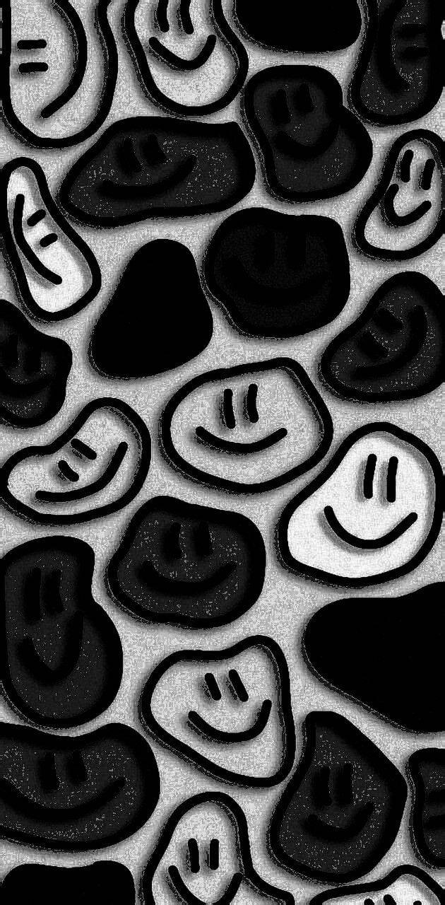 Fondo de Pantalla Blanco y Negro con Sonrisas para Celular/iPhone 4K