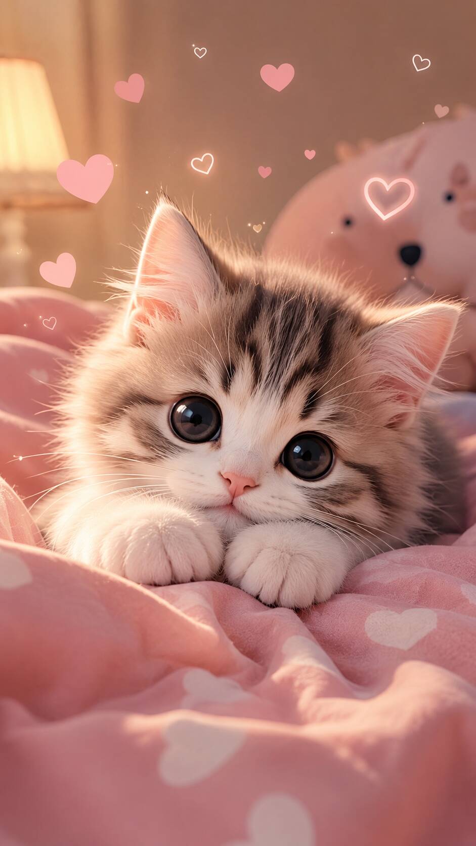 Papel de Parede de Gatinho Fofo com Olhos Grandes para Celular/iPhone 4K